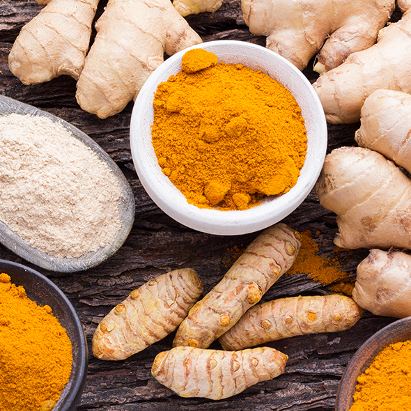 Le caractère piquant du curcuma et gingembre