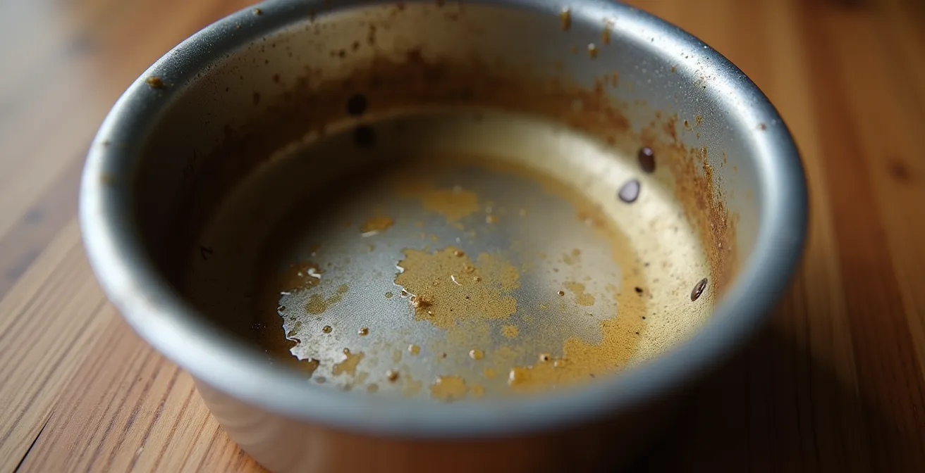 Marmite en fonte d'aluminium patinée par des années d'utilisation